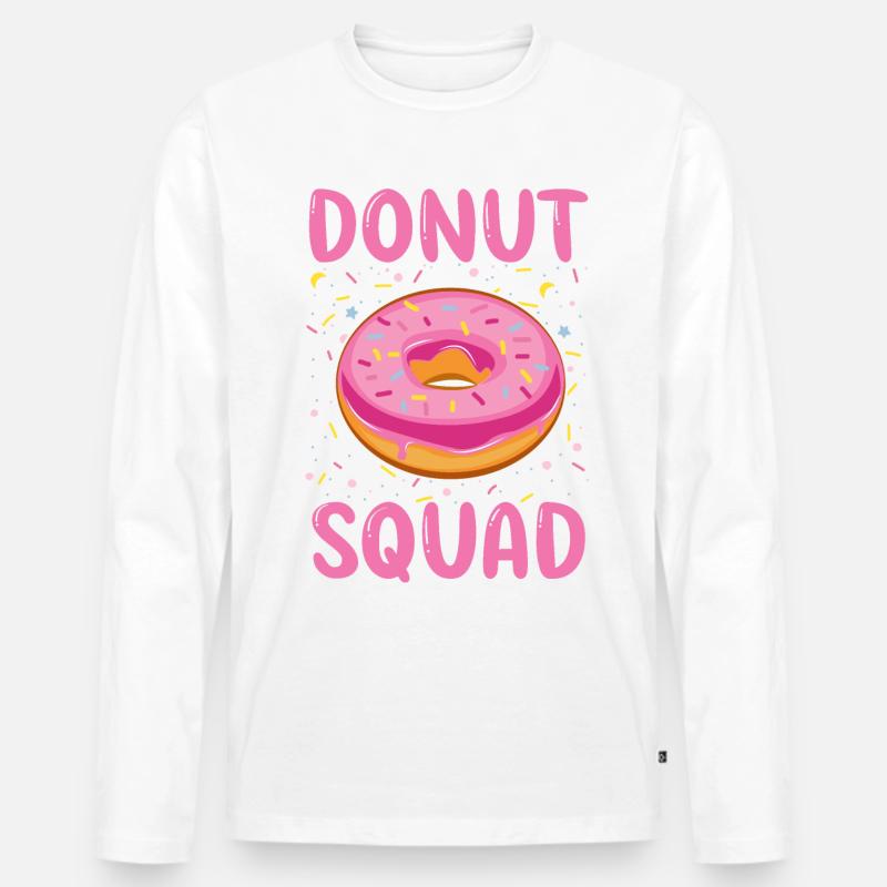 Donut Squad - Männer Premium Bio Langarmshirt - Weiß