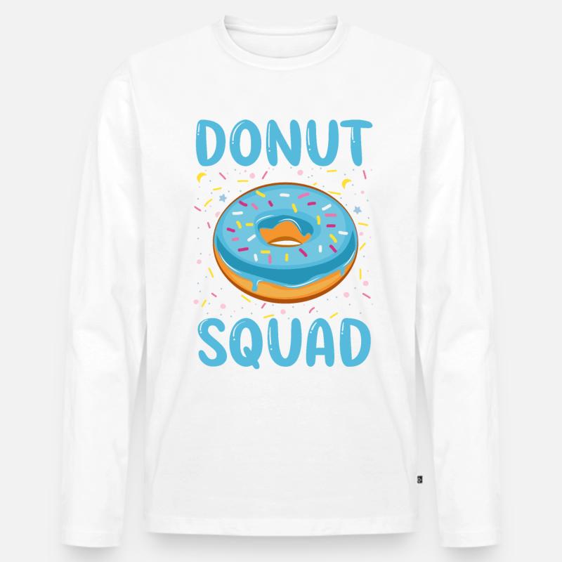 Donut Squad - Männer Premium Bio Langarmshirt - Weiß