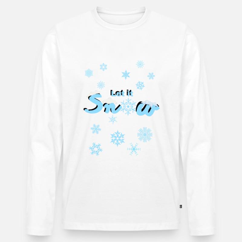 Let it snow - Männer Premium Bio Langarmshirt - Weiß