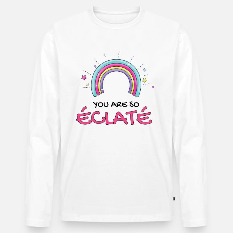 Du bist so explodiert - Männer Premium Bio Langarmshirt - Weiß