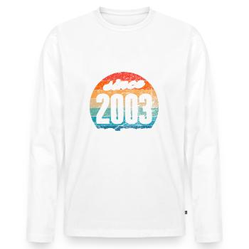 Bester Papa der Welt seit 2003 No Joke - Männer Premium Bio Langarmshirt - Weiß - Vorne - Nico (187cm)