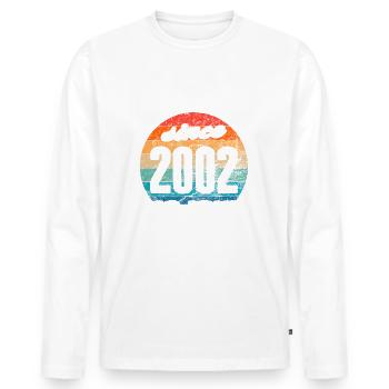 Bester Papa der Welt seit 2002 No Joke - Männer Premium Bio Langarmshirt - Weiß - Vorne - Nico (187cm)