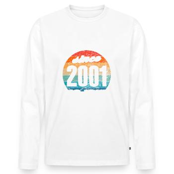 Bester Papa der Welt seit 2001 No Joke - Männer Premium Bio Langarmshirt - Weiß - Vorne - Nico (187cm)