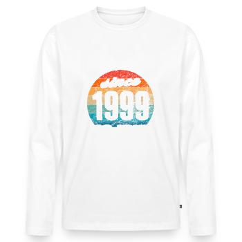 Bester Papa der Welt seit 1999 No Joke - Männer Premium Bio Langarmshirt - Weiß - Vorne - Nico (187cm)