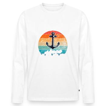 Meilleur père du monde depuis 1999 présentateur - T-shirt manches longues Premium bio Homme - blanc - Devant - Nico (187cm)