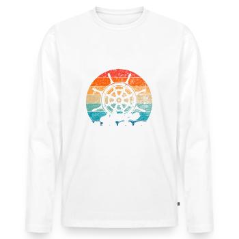 Bester Papa der Welt seit 1988 Kapitän - Männer Premium Bio Langarmshirt - Weiß - Vorne - Nico (187cm)