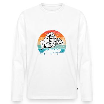 Best dad in the world since 1975 Father's Day - Men's Premium Organic Long Sleeve Shirt - white - Front - Nico (187cm)