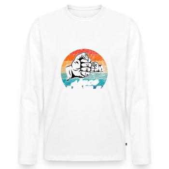 Best dad in the world since 1974 Father's Day - Men's Premium Organic Long Sleeve Shirt - white - Front - Nico (187cm)
