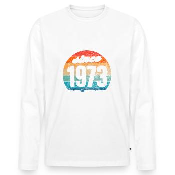 Bester Papa der Welt seit 1973 No Joke - Männer Premium Bio Langarmshirt - Weiß - Vorne - Nico (187cm)