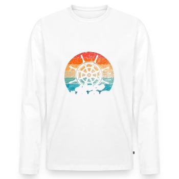 Bester Papa der Welt seit 1969 Kapitän - Männer Premium Bio Langarmshirt - Weiß - Vorne - Nico (187cm)