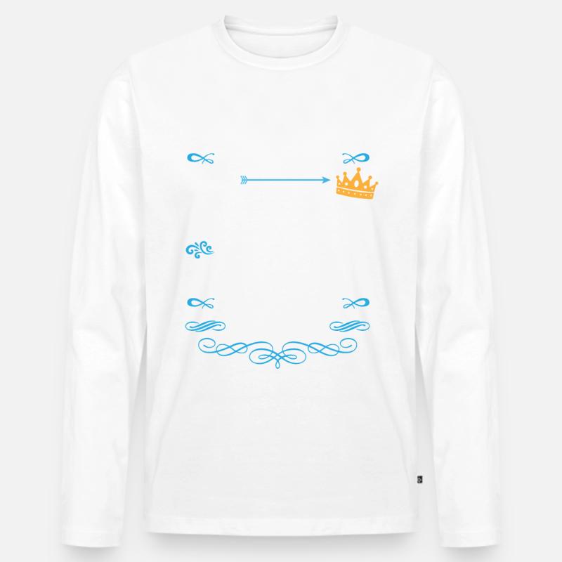 Es war einmal ein König. August 1984 Geburtstag - Männer Premium Bio Langarmshirt - Weiß