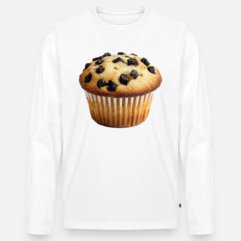 Muffin - Männer Premium Bio Langarmshirt - Weiß