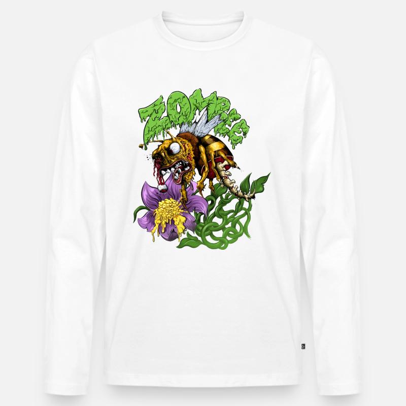 Zombee - Männer Premium Bio Langarmshirt - Weiß
