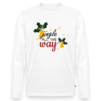 Glöckchen_Weinachten_Weihnachtsglocke - Männer Premium Bio Langarmshirt - Weiß - Vorne - Nico (187cm)