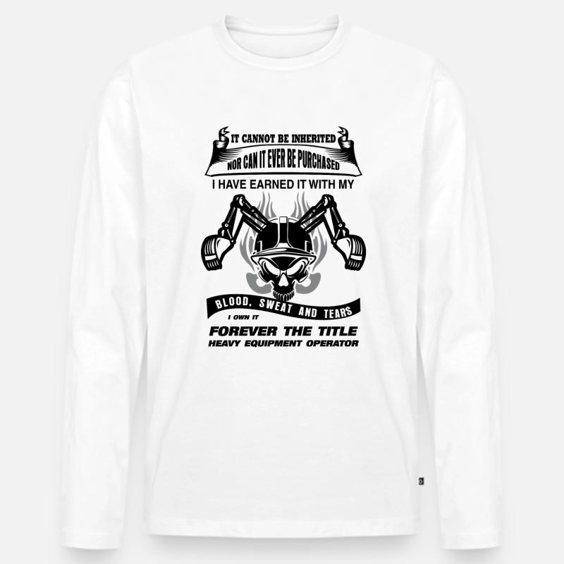 Baggerfahrer Spruch Bagger - Männer Premium Bio Langarmshirt - Weiß