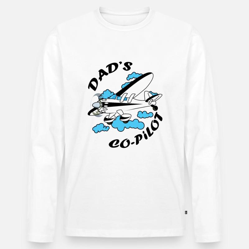 Co Pilot Piloten Flugzeug - Männer Premium Bio Langarmshirt - Weiß