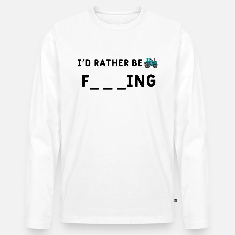 Farmer Traktor - Männer Premium Bio Langarmshirt - Weiß