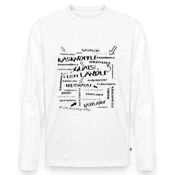 Ländle Vorarlberg Essen Dialekt Lustig Humor - Männer Premium Bio Langarmshirt - Weiß - Vorne - Nico (187cm)