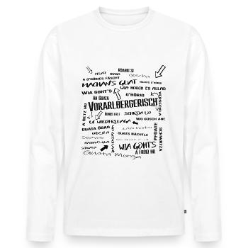 Vorarlbergerisch Ländle Dialekt Lustig Humor - Männer Premium Bio Langarmshirt - Weiß - Vorne - Nico (187cm)