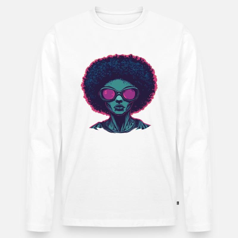 Disco - Männer Premium Bio Langarmshirt - Weiß
