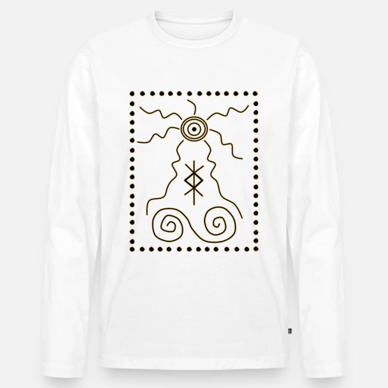 Symbole Schamane - Männer Premium Bio Langarmshirt - Weiß
