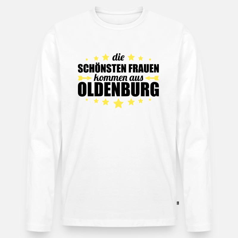 Oldenburg - Männer Premium Bio Langarmshirt - Weiß
