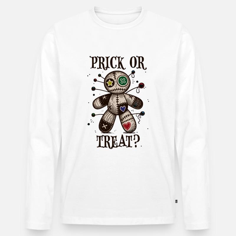 Pricken oder Leckerli - Männer Premium Bio Langarmshirt - Weiß