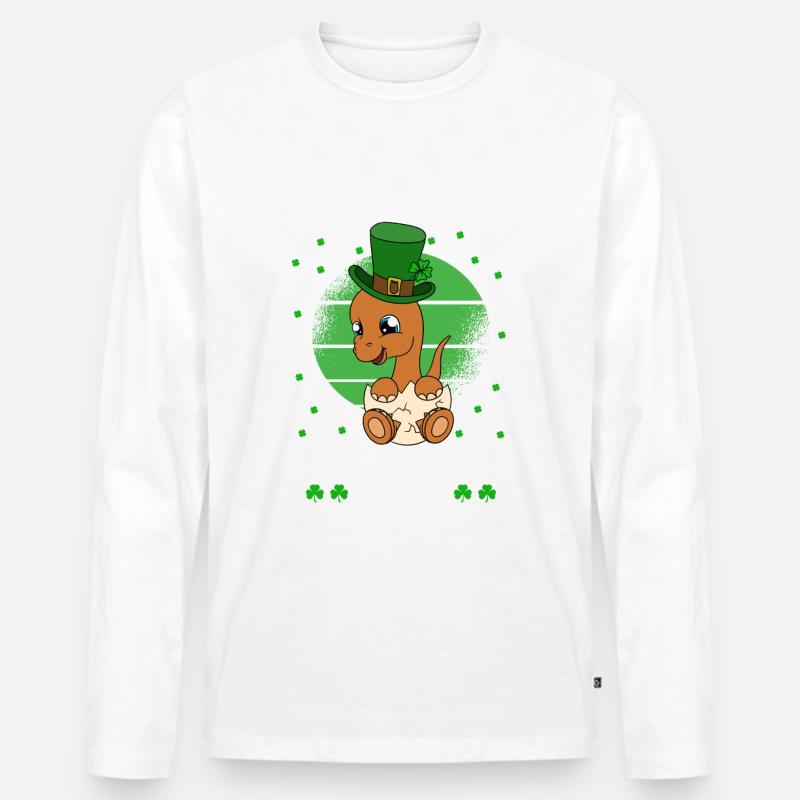 Dinosaurier St. Patrick's Day Dino - Männer Premium Bio Langarmshirt - undefined