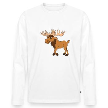 My Moose And I Gossip About You - Men's Premium Organic Long Sleeve Shirt - white - Front - Nico (187cm)