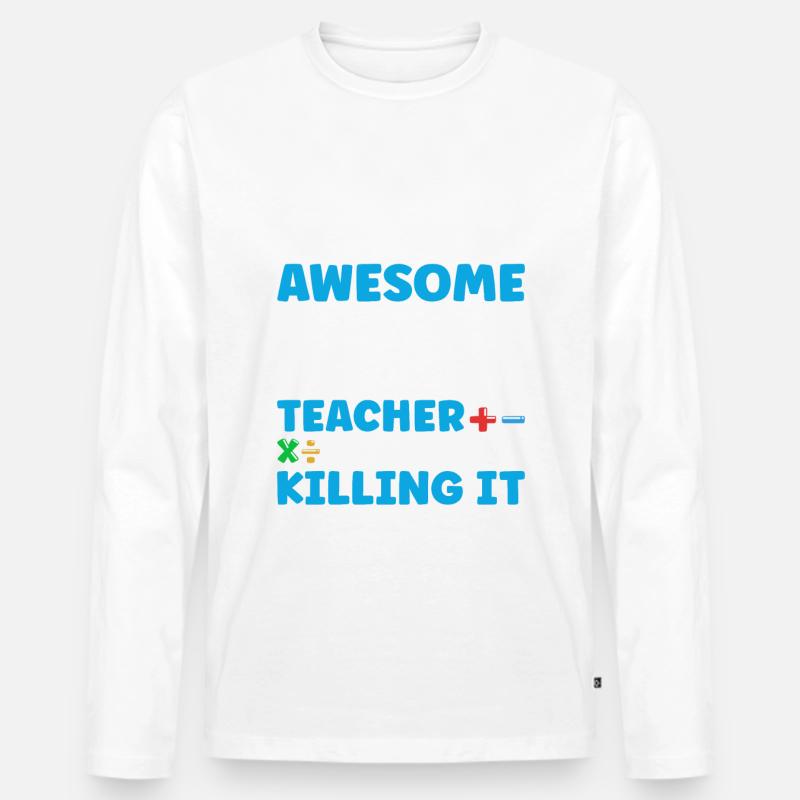 Mathelehrer Spruch Mathematiker - Männer Premium Bio Langarmshirt - undefined