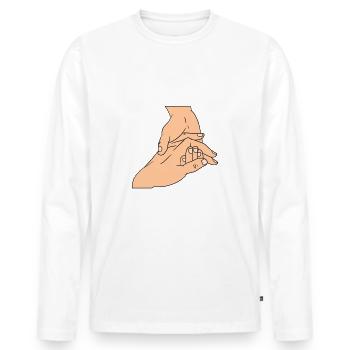 Travailleur social Travailleur de rue Travailleur de rue - T-shirt manches longues Premium bio Homme - blanc - Devant - Nico (187cm)