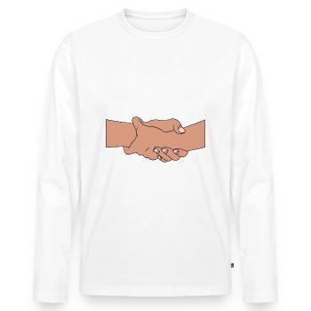 Travailleur social Travailleur de rue Travailleur de rue - T-shirt manches longues Premium bio Homme - blanc - Devant - Nico (187cm)