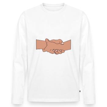 Travailleur social Travailleur de rue Travailleur de rue - T-shirt manches longues Premium bio Homme - blanc - Devant - Nico (187cm)