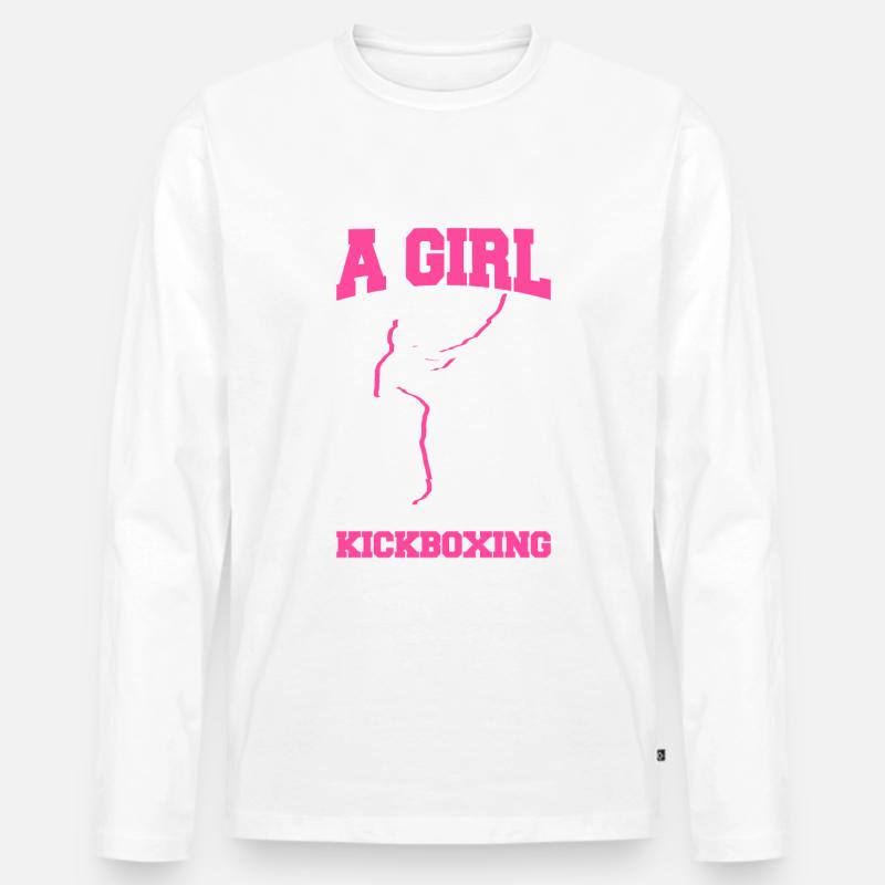 Kickboxen Kickboxer Kickboxing - Männer Premium Bio Langarmshirt - Weiß