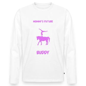 Voltige, Equitation, Dressage - T-shirt manches longues Premium bio Homme - blanc - Devant - Nico (187cm)