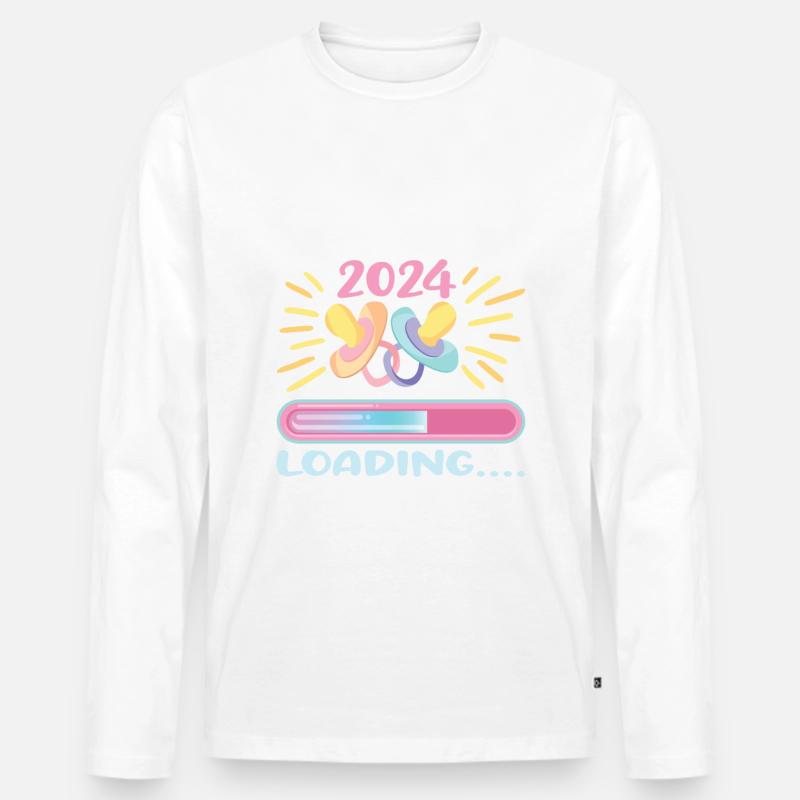 Mama 2024 werdende Mutter Schwangerschaft - Männer Premium Bio Langarmshirt - undefined