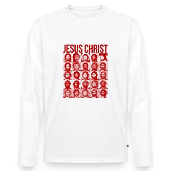 Jesus Christ Icons - Jesus Christ Icons - Men's Premium Organic Long Sleeve Shirt - white - Front - Nico (187cm)