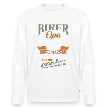 Biker Opa Motorrad Motorradfahrer Geschenk - Männer Premium Bio Langarmshirt - Weiß - Vorne - Nico (187cm)