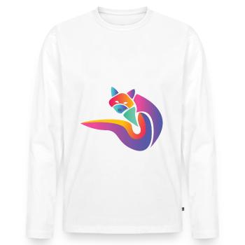 Renard nature renards foxy animal sauvage mignon - T-shirt manches longues Premium bio Homme - blanc - Devant - Nico (187cm)