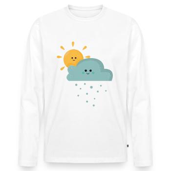 Spring spring flowers sun rain - Men's Premium Organic Long Sleeve Shirt - white - Front - Nico (187cm)