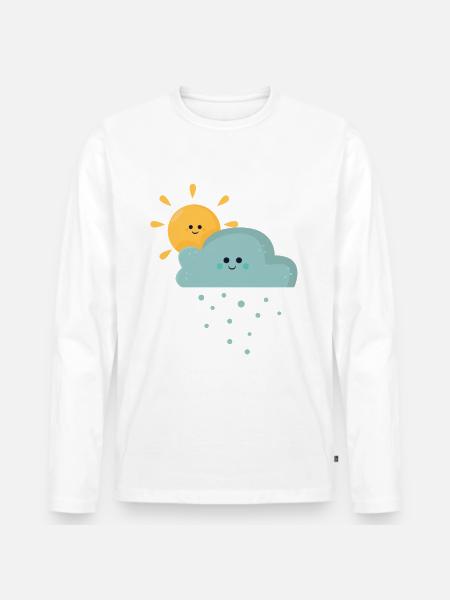 Spring spring flowers sun rain - Men's Premium Organic Long Sleeve Shirt - white
