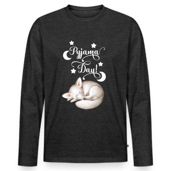 Nightgown pajamas pajamas sleeping late risers - Men's Premium Organic Long Sleeve Shirt - heather anthracite - Front - Nico (187cm)