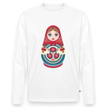 Russie poupée russe russe russe poupées russes - T-shirt manches longues Premium bio Homme - blanc - Devant - Nico (187cm)
