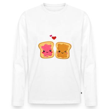Match Perfect Match love perfect relationship couple - Men's Premium Organic Long Sleeve Shirt - white - Front - Nico (187cm)