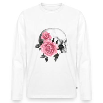 Gothik goth black skull death skull punk dark - Men's Premium Organic Long Sleeve Shirt - white - Front - Nico (187cm)