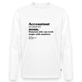 Accountant accountant saying - Men's Premium Organic Long Sleeve Shirt - white - Front - Nico (187cm)
