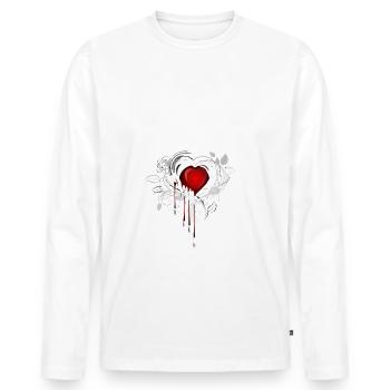 Night flowers gothic goth skull death skull punk - Men's Premium Organic Long Sleeve Shirt - white - Front - Nico (187cm)