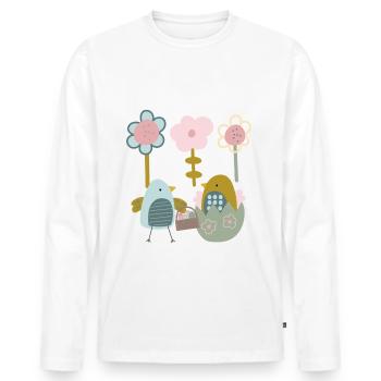 Easter Chick Spring Spring Flowers Nature Spring - Men's Premium Organic Long Sleeve Shirt - white - Front - Nico (187cm)
