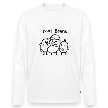 Cool Beans - T-shirt manches longues Premium bio Homme - blanc - Devant - Nico (187cm)