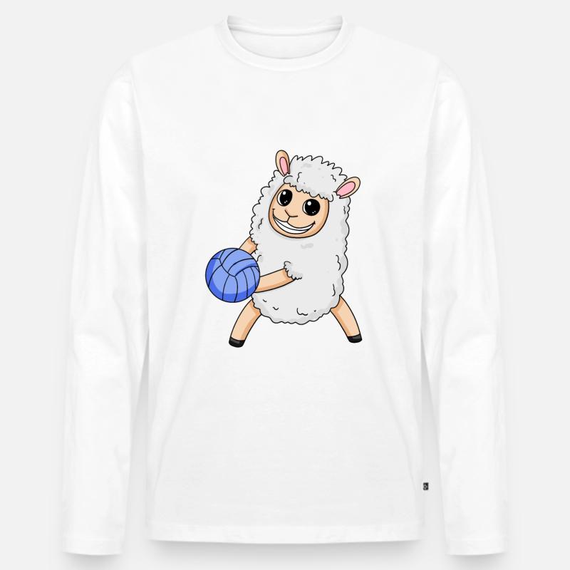 Volleyball Schaf - Männer Premium Bio Langarmshirt - Weiß